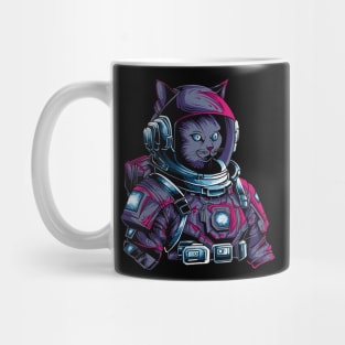 Futuristic Cat: Cyberpunk Astronaut from the Future Mug